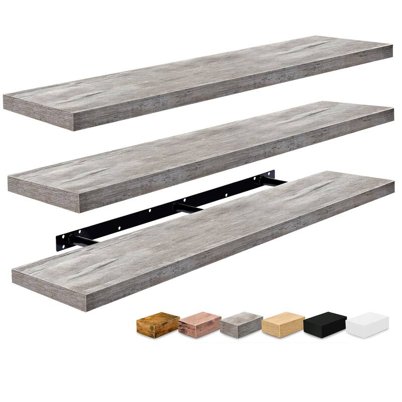 Sorbus Floating Shelves for Wall - 55 Inch Extra-Long Bathroom Shelves- Mounted Floating Shelf with Hidden Brackets (3 Pack)