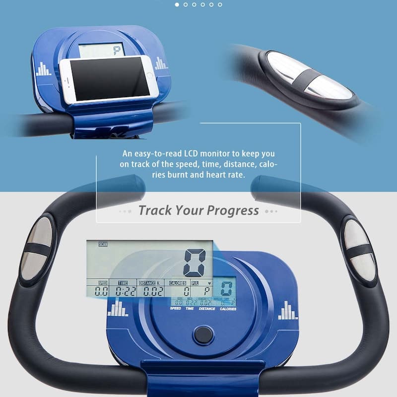 Folding Exercise Bike, Fitness Upright and Recumbent X-Bike