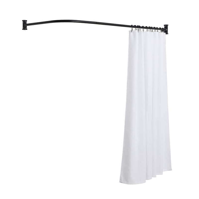 Utopia Alley Rustproof Wall Mounted Aluminum L-Shaped Corner Shower Curtain Rod,68 inch Size by 28 inch
