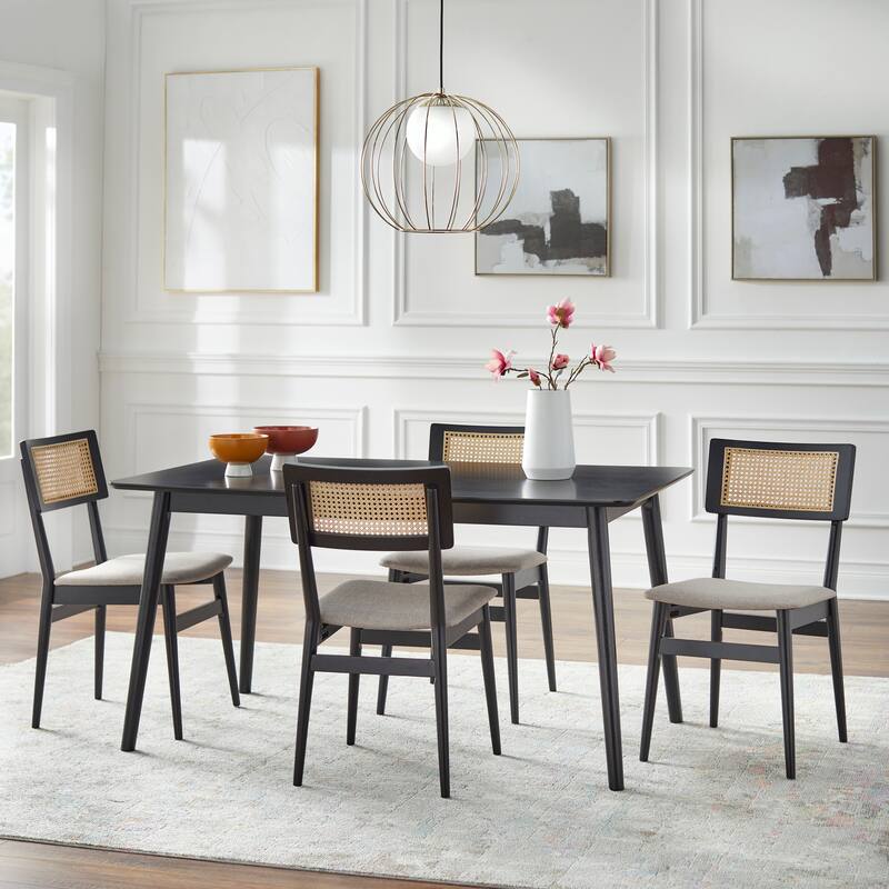 Lifestorey Whitney 5-piece Cane Dining Set - Black
