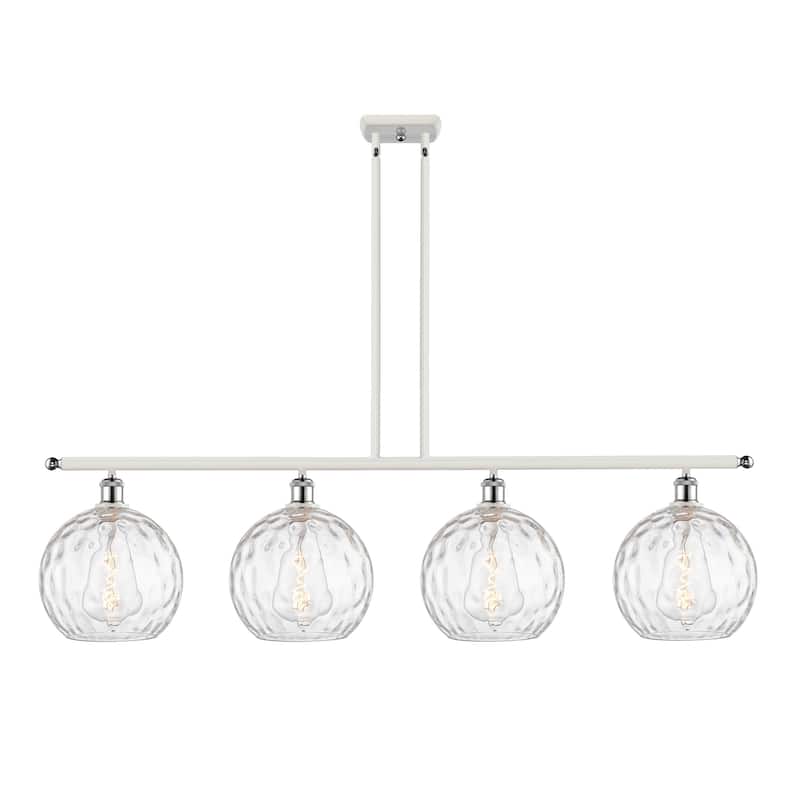 Innovations Lighting 516-4I-13-48 Athens Linear Athens 4 Light 48" - White and Polished Chrome / Clear Water Glass
