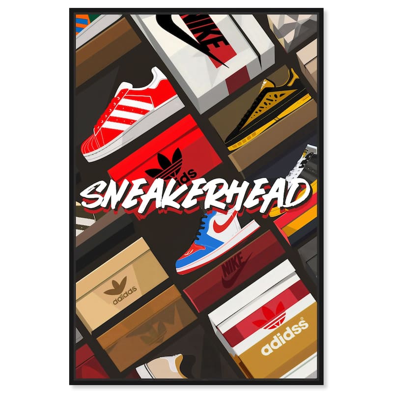 Notoriart Sneakerhead Collection Framed Sneaker 1 Piece Canvas Wall Art - 11 x 16 - Black