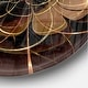 preview thumbnail 2 of 8, Designart 'Dark Gold Red Fractal Flower Pattern' Oversized Floral Wall CLock