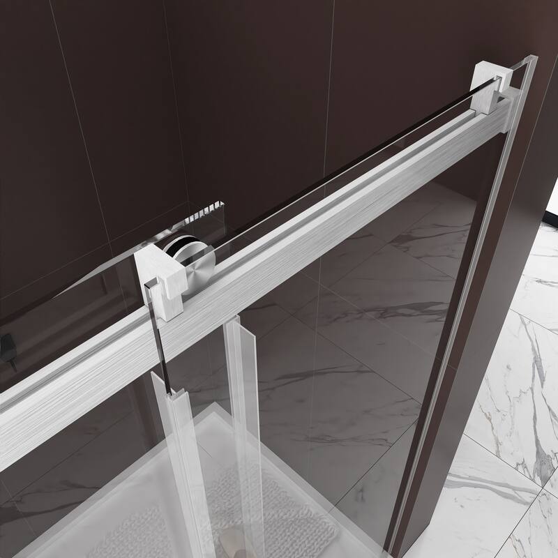 60"/ 72" Single Sliding Frameless Shower Door With Buffer