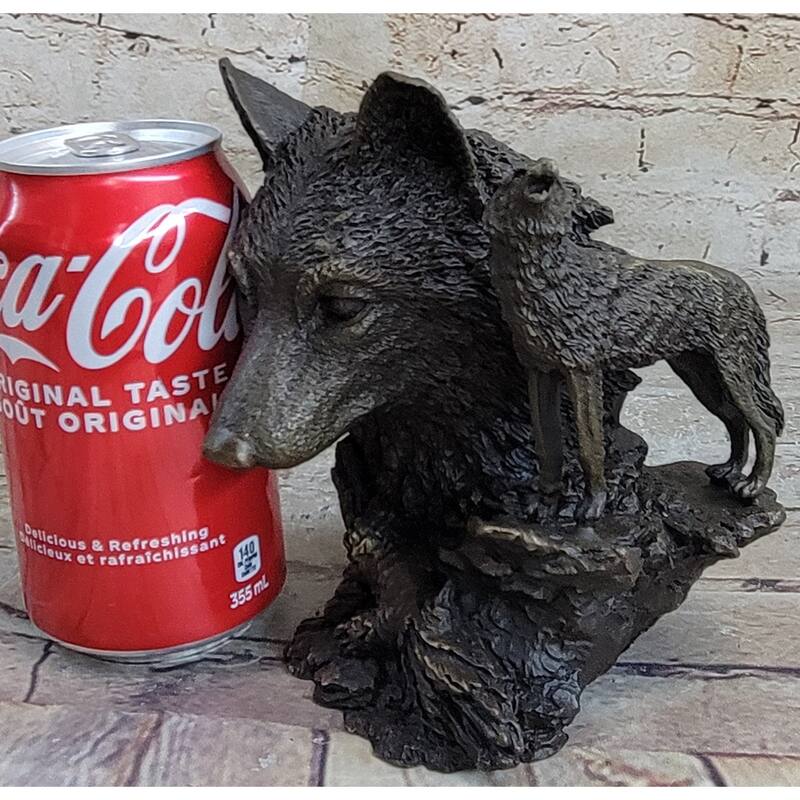 Signed Milo Deco European Wolf Bronze Sculpture Figure Figurine Hot Cast Decor