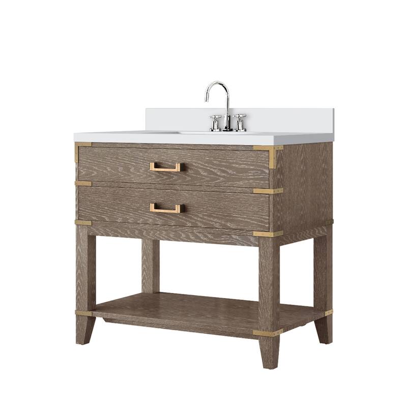 Norwalk Bath Vanity Cultured Marble Top, Sink and Faucet
