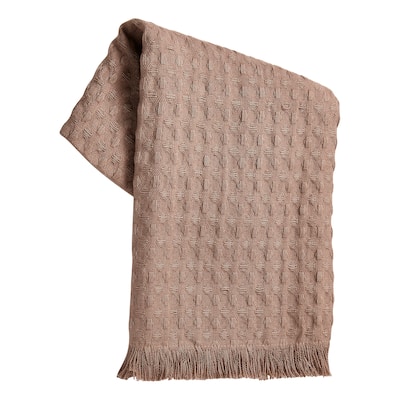 Wellbeing Waffle Hand Towel Latte Brown Cotton Kitchen Towel for Everyday Use 30 x 20 Inches Machine Washable