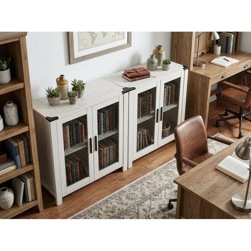 WAMPAT Bookcase with Mesh Door and Adjustable shelf