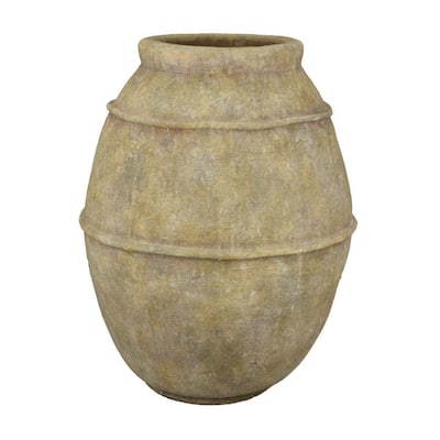 Lia Garden Planter, 29 Inch Tall Round Pot, Earthy Brown Terracotta