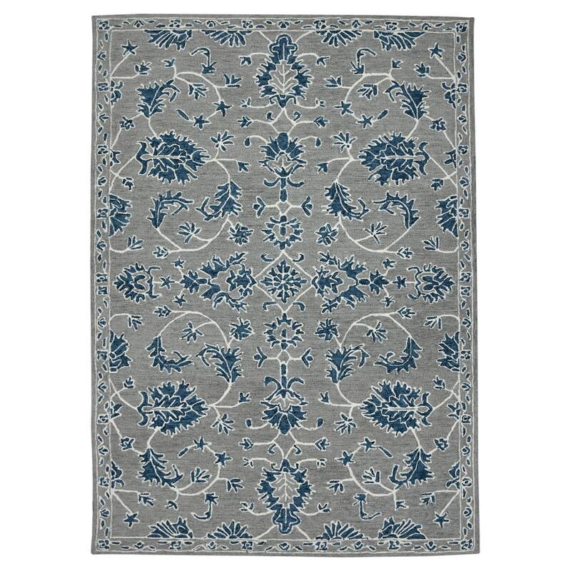 HomeRoots Floral Medallion Traditional Rectangle Area Rug