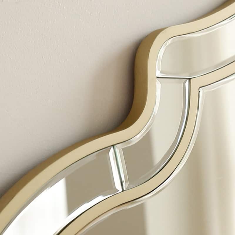Irregular Silver Wall Decor Mirror Golden Rim for European Style