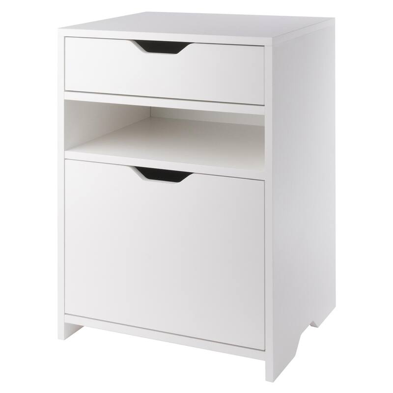 File Cabinet with Open Shelf and Drawer - 26.25" - White