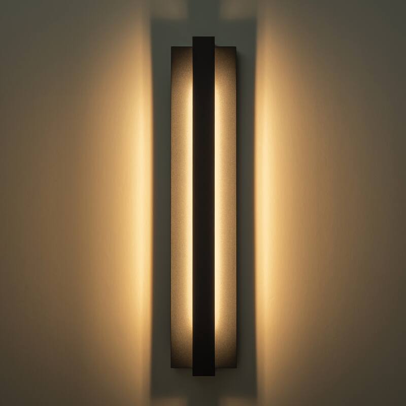Modern Black Outdoor Wall Lights Aluminum Linear Dimmable LED Wall Sconce Lights for Outside