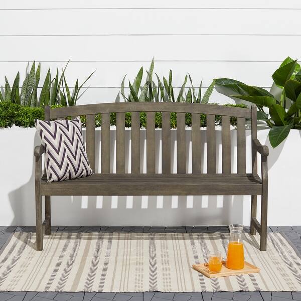 slide 2 of 3, Clihome Outdoor Patio 5-foot Hand-scraped Wood Garden Bench