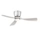 preview thumbnail 1 of 5, Fanimation Klinch 44 inch Indoor/Outdoor Flush Mount Ceiling Fan with LED Light Kit and Remote - Brushed Nickel