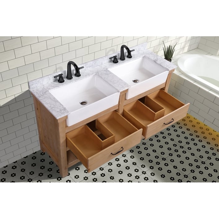 Ari Bath, Marina 60" Bathroom Vanity, Driftwood Finish