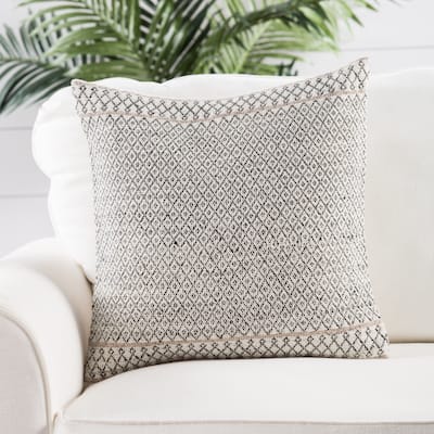 Tribal Pattern Ivory/Black Throw Pillow