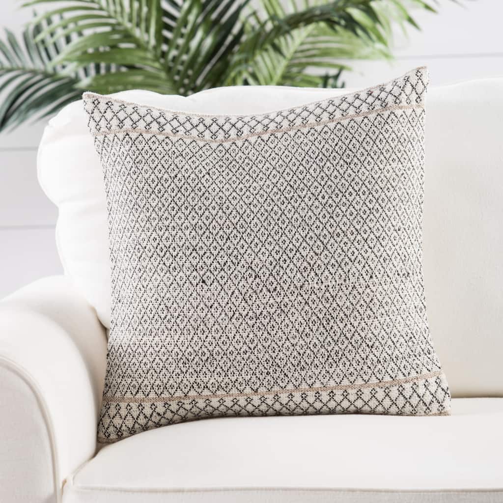 Tribal Pattern Ivory/Black Throw Pillow