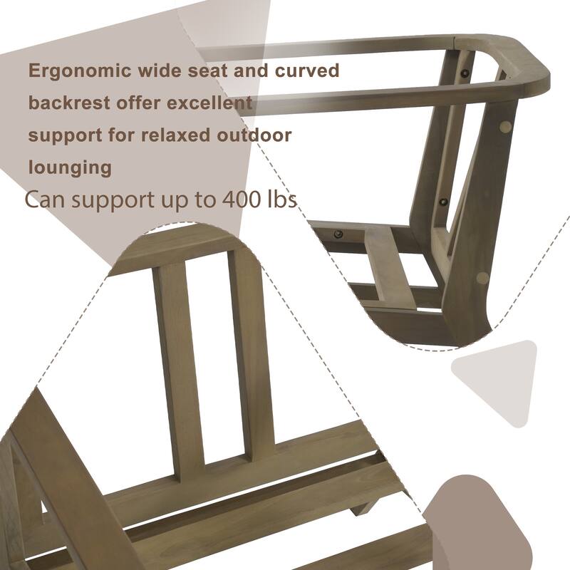 Teak Outdoor Patio Club Chairs Loveseat with Cushions