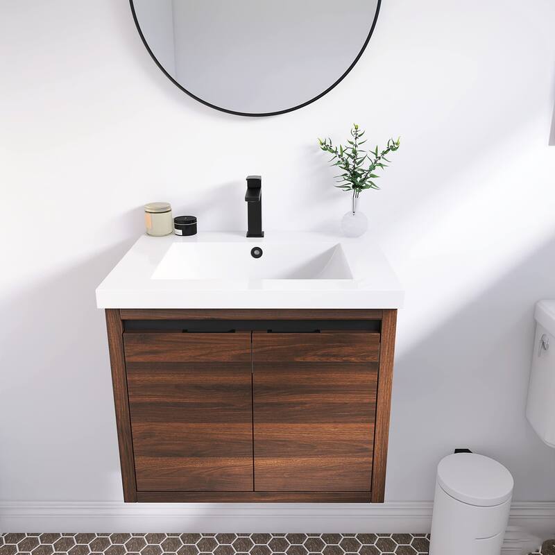 Beingnext 24"/30"/48" Bathroom Vanity with Sink, Floating Bathroom Vanity With Soft Close Door