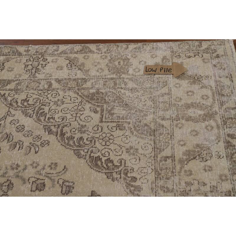 Traditional Distressed Tabriz Persian Vintage Rug Handmade Wool Carpet - 6'3" x 9'8"