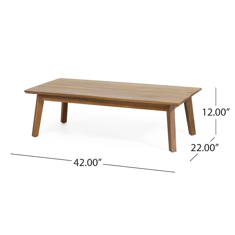 Christopher Knight Home Burchett Acacia Wood Outdoor Loveseat and Coffee Table Set with Optional Sunbrella Cushions