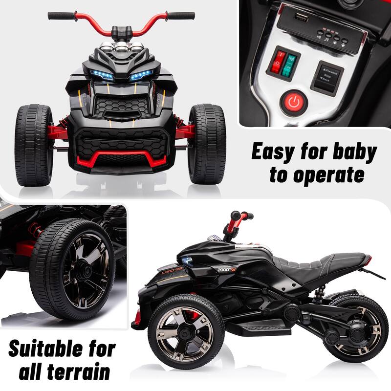 3 Wheeler Electric Vehicle 12v Kids Ride on ATV Car for Kids 3-8 Best Gift