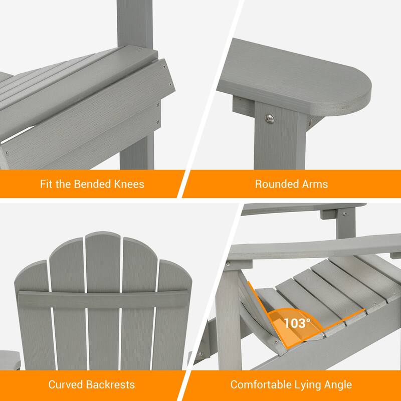 LIVOOSUN Adirondack Patio Chair Fire Pit Chair Weather Resistant