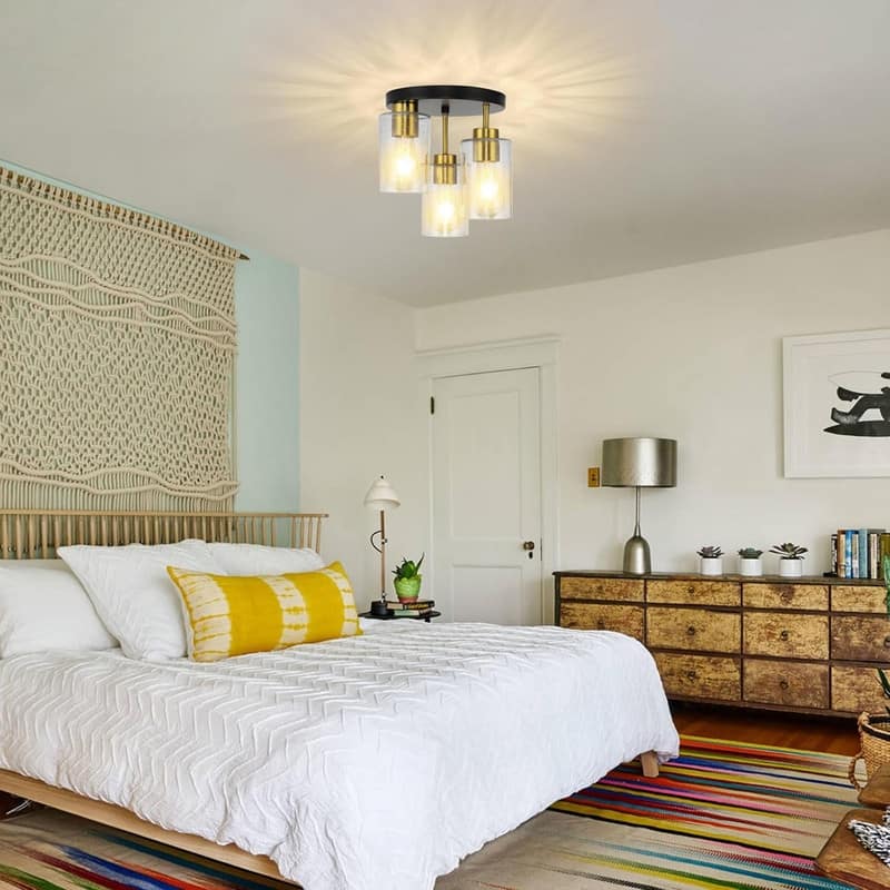 3 Light bulb light black gold ceiling light metal kitchen light - N/A