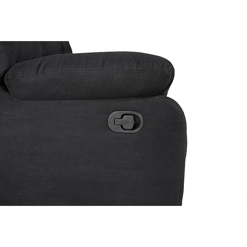 Recliner and Sectional Sofa Set, Suede 6-Piece Manual Reclining Sectional Sofa Set with Dropdown Table