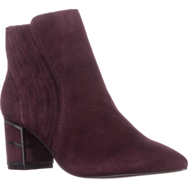 STEVEN Steve Madden Bennett Ankle Booties, Burgundy Suede - 5.5 us