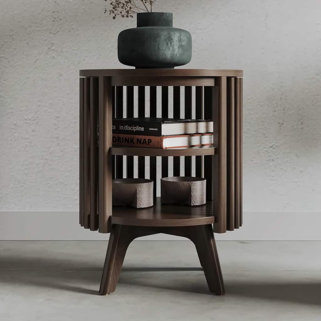 Studio London Sierra End Table with Storage and Round Side Table