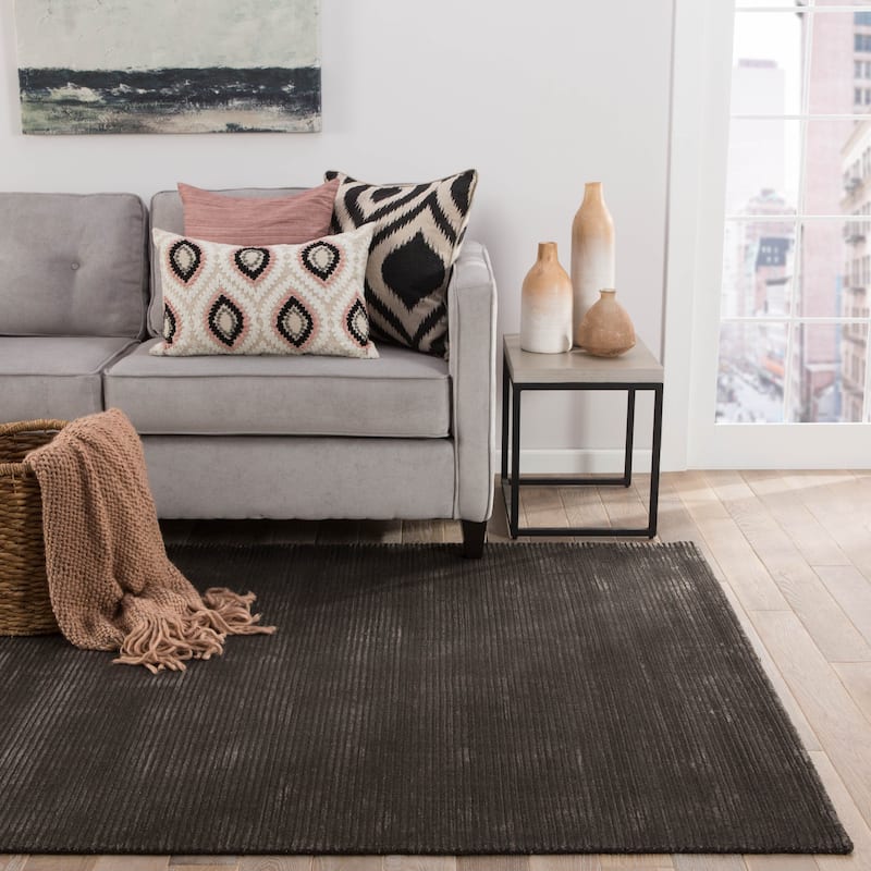 Phase Handmade Solid Color Textured Wool/ Viscose Area Rug