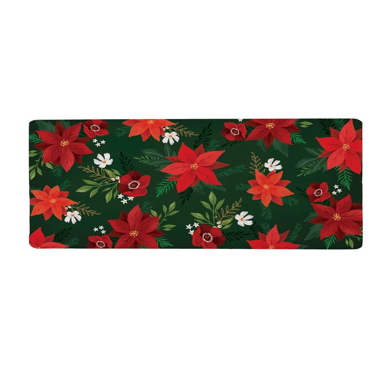 Holiday Flower with Leaf Anti-Fatigue Door Mat - 40" x 20"
