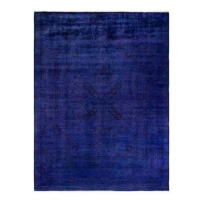 Fine Vibrance, One-of-a-Kind Hand-Knotted Area Rug - Purple, 9' 2" x 12' 4" - 9' 2" x 12' 4"