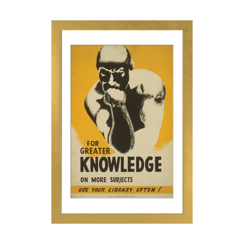 iCanvas "Use Your Library Often" by Library of Congress - Gold - 24x16x1