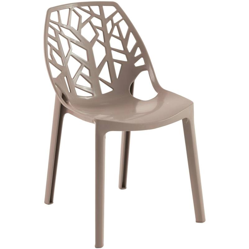 Stackable Dining Chair in Polypropylene (Set of 2) Modern Cut-out Design Backrest Accent Side Chair