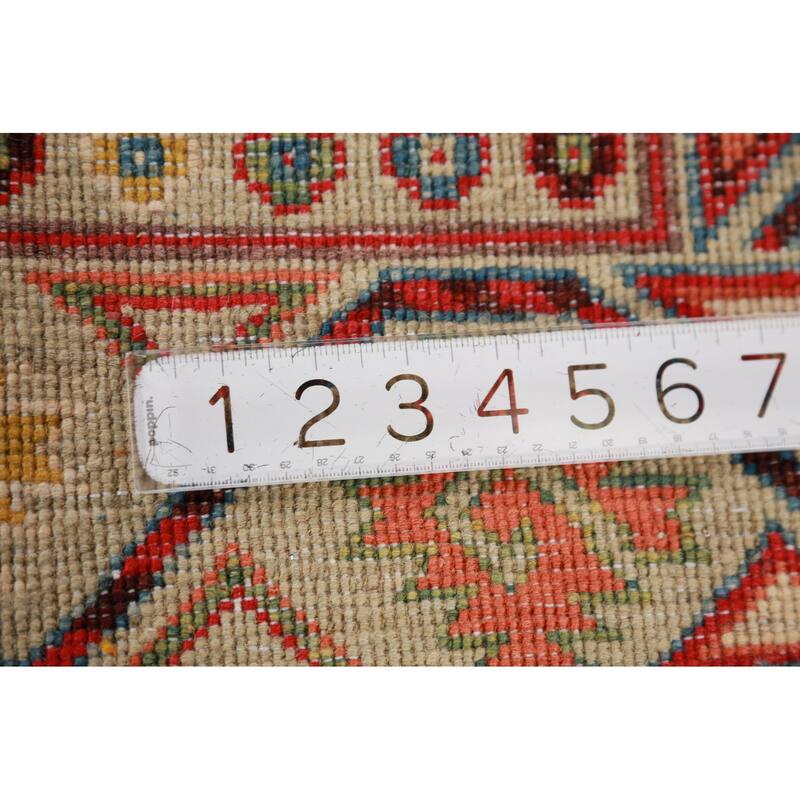 Kazak Geometric Foyer Rug Handmade Wool Carpet - 2'8"x 3'11"