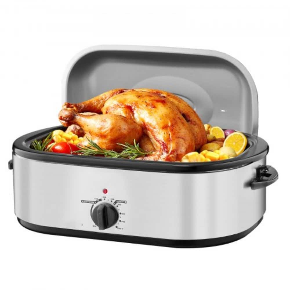 Black-Silver 20QT Electric Roaster Oven with Self-Basting Lid 1450W - 23.31 x 15.67 x 12.01 inch