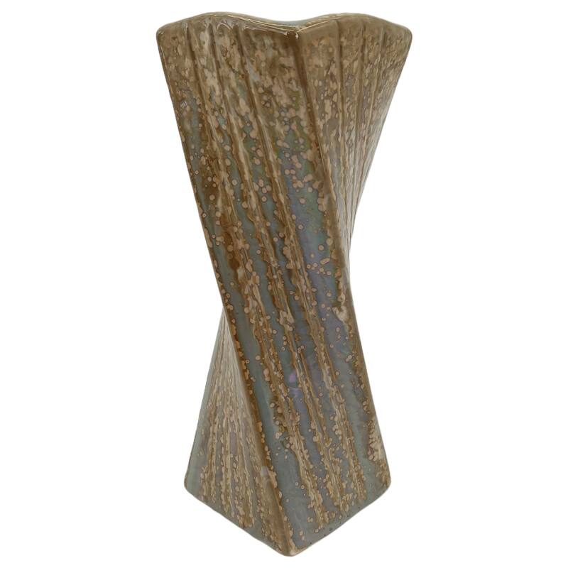 Stoneware Decorative Vase with Drip Glaze Finish Modern Home Decor - 3" x 3" x 9"