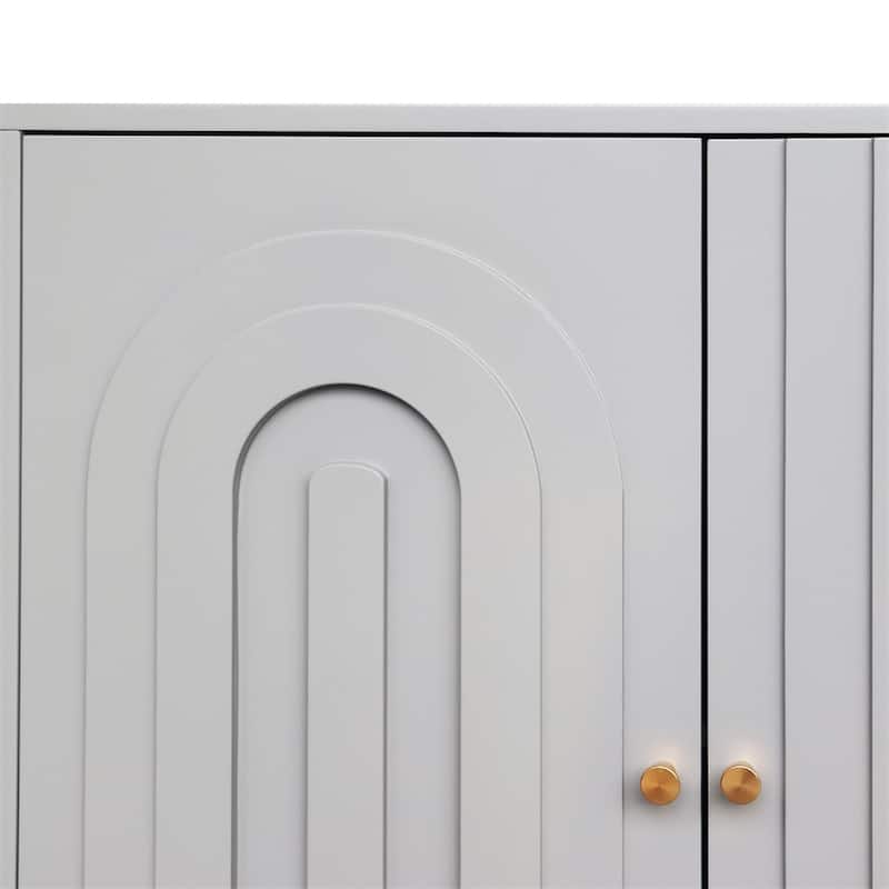 Modern Lacquered 4 Door Wooden Cabinet Sideboard Buffet Server Cabinet
