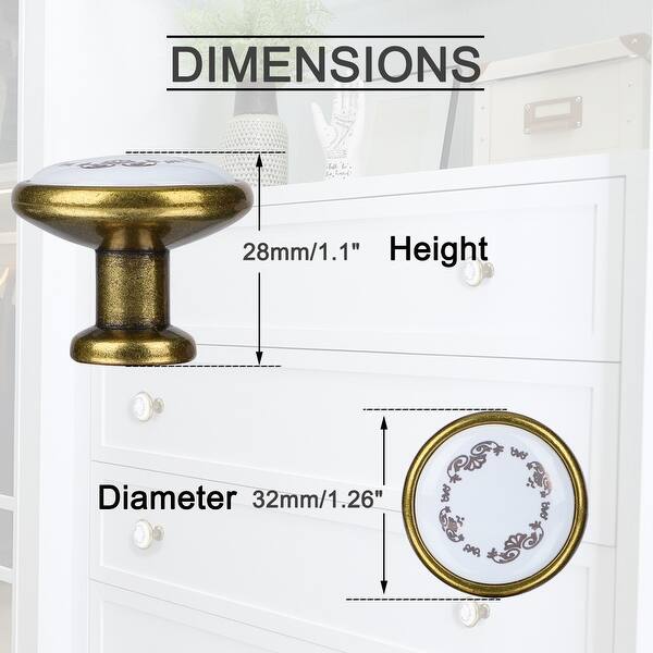Shop 8pcs Ceramic Knobs Vintage Knob Drawer Pull Handle Furniture