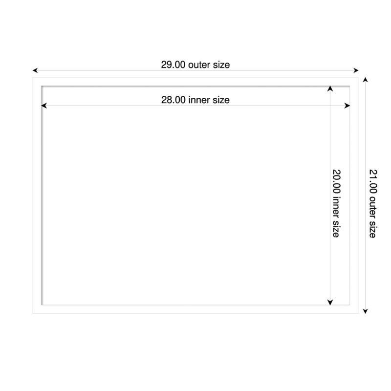 Amanti Art Svelte Clay Grey Framed Dry Erase Magnetic Board - 29 x 21 in - Svelte White