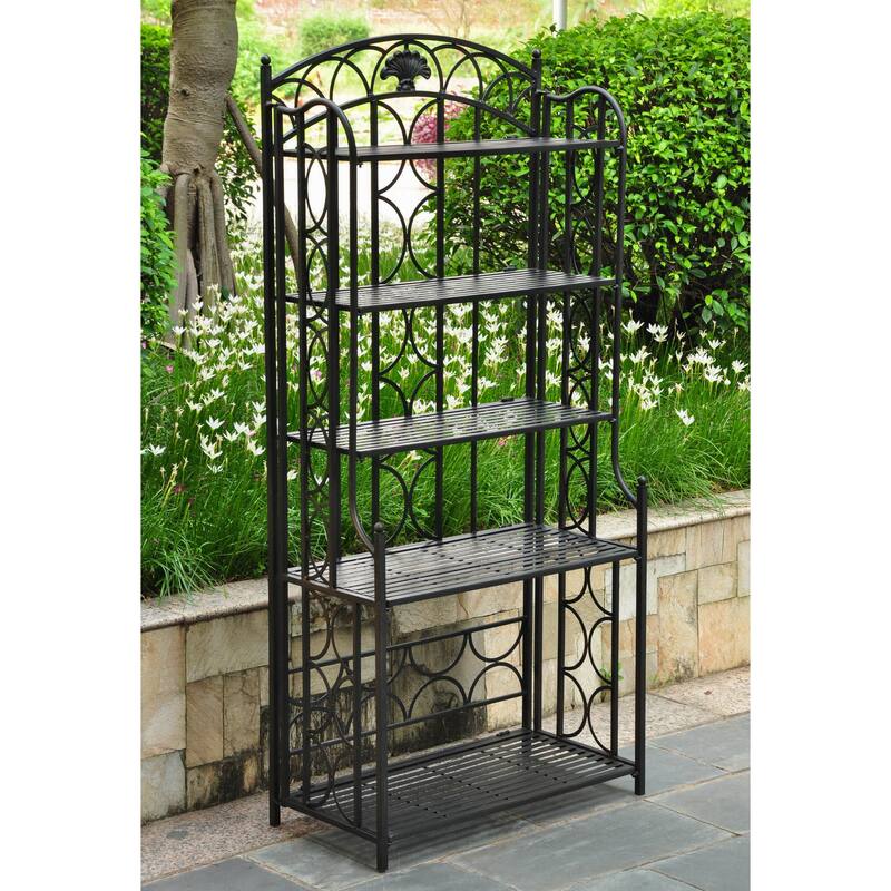 International Caravan Mandalay Iron 5-tier Baker's Rack
