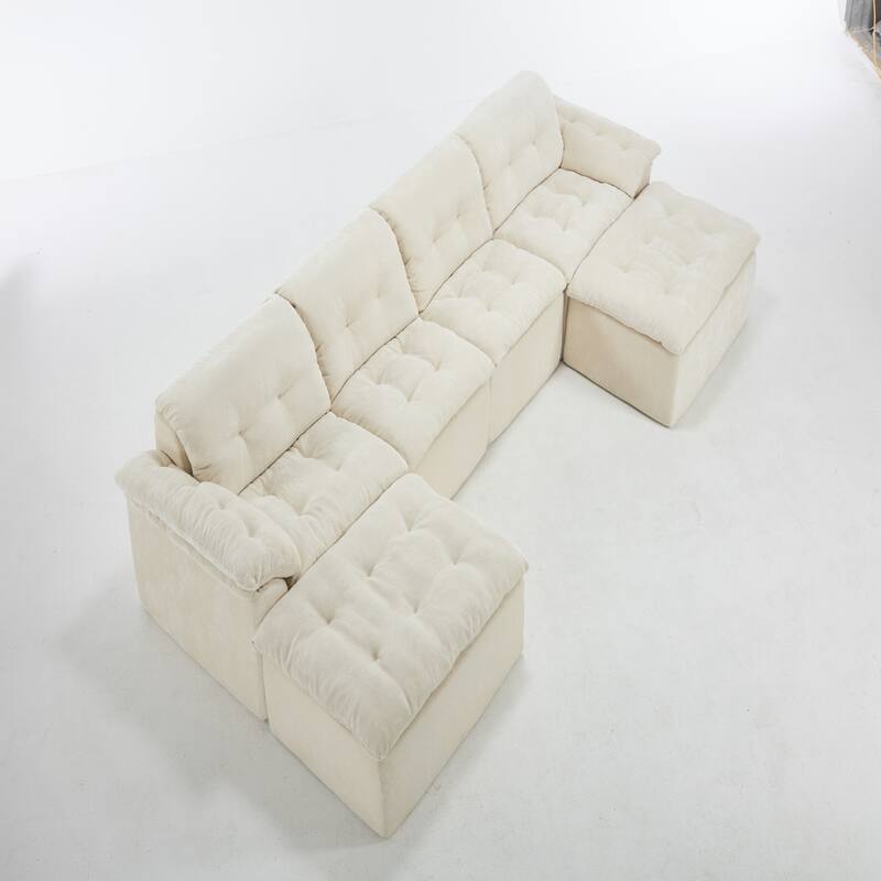 Modular Convertible Cushioned Sleeper Sofa Set