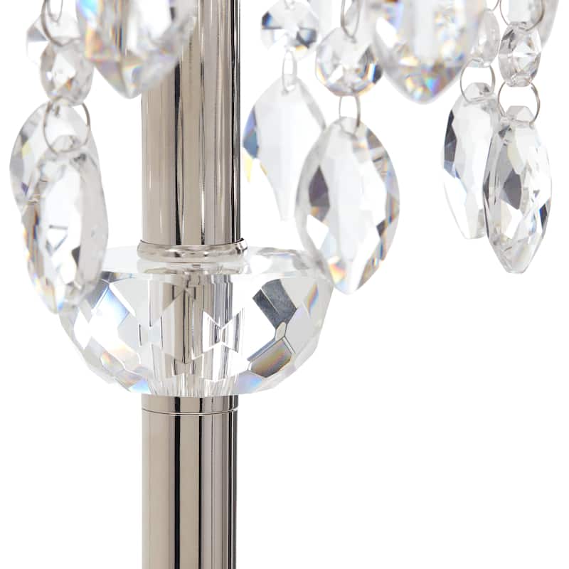 Silver Orchid Brielle Polished Nickel and Crystal 1-light Buffet Table Lamp - 12.2"L x 12.2"W x 28.75"H