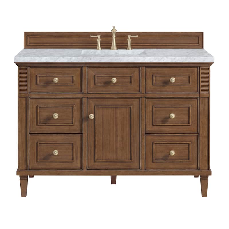 James Martin Vanities 424-V48-3CAR Lorelai 48" Single Basin Wood - Mid-Century Walnut