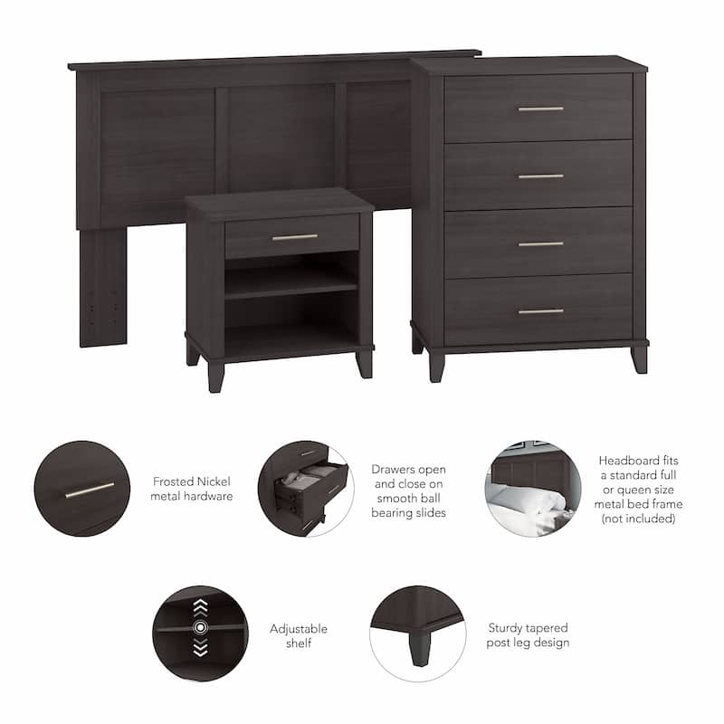 Somerset Full/Queen Size Headboard Bedroom Set by Bush Furniture