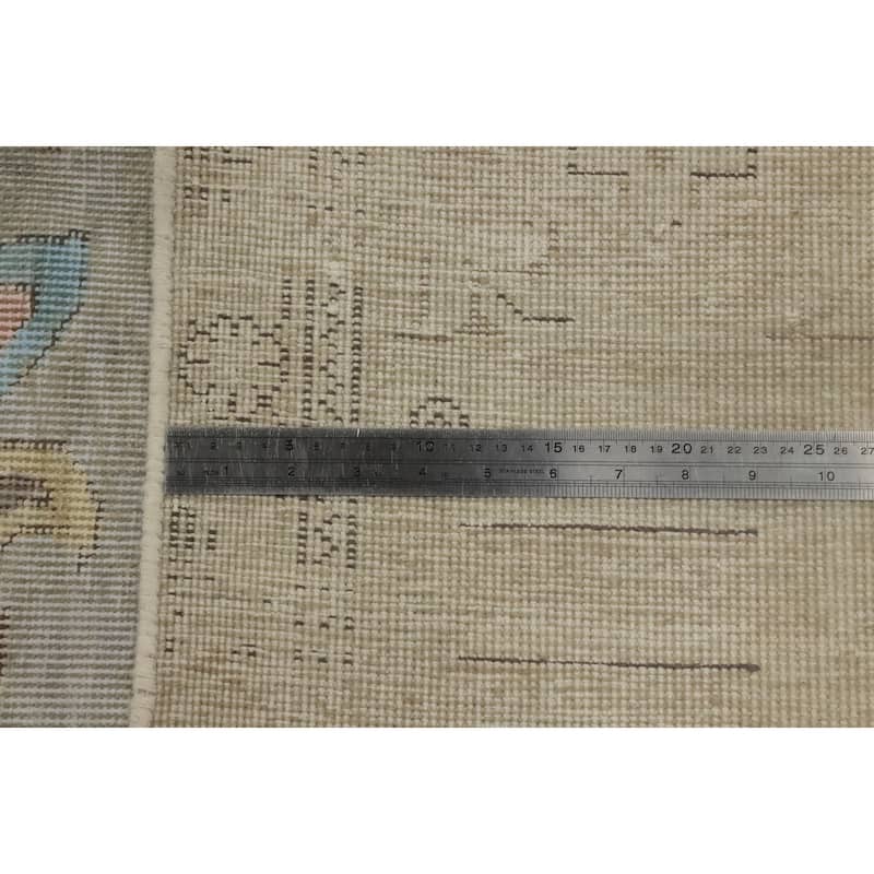 Hand Knotted Oriental 100% Wool Carpet Traditional Medallion Greys & Charcoal Tabriz Area Rug - 12' 2'' X 9' 8''