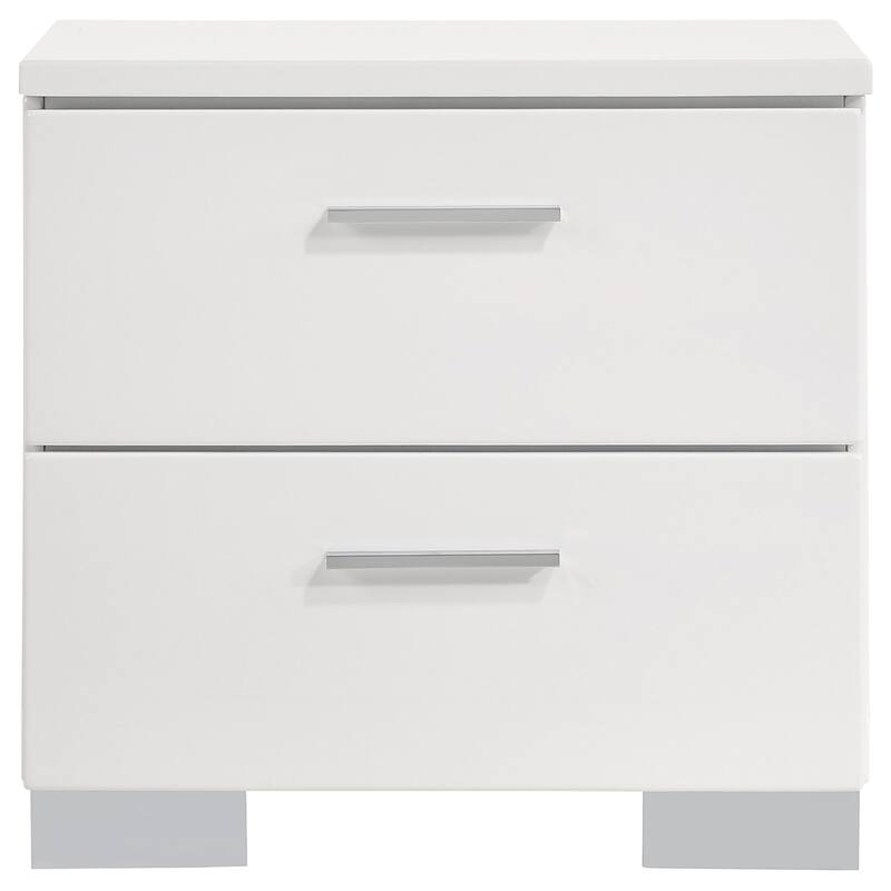 Dulcey White High Gloss 2-drawer Nightstand